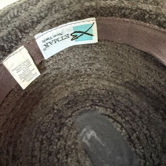 Betmar Chenille Bucket Hat Black Rhinestone Logo Soft Cloche Winter Cozy Luxe - Picture 8 of 15